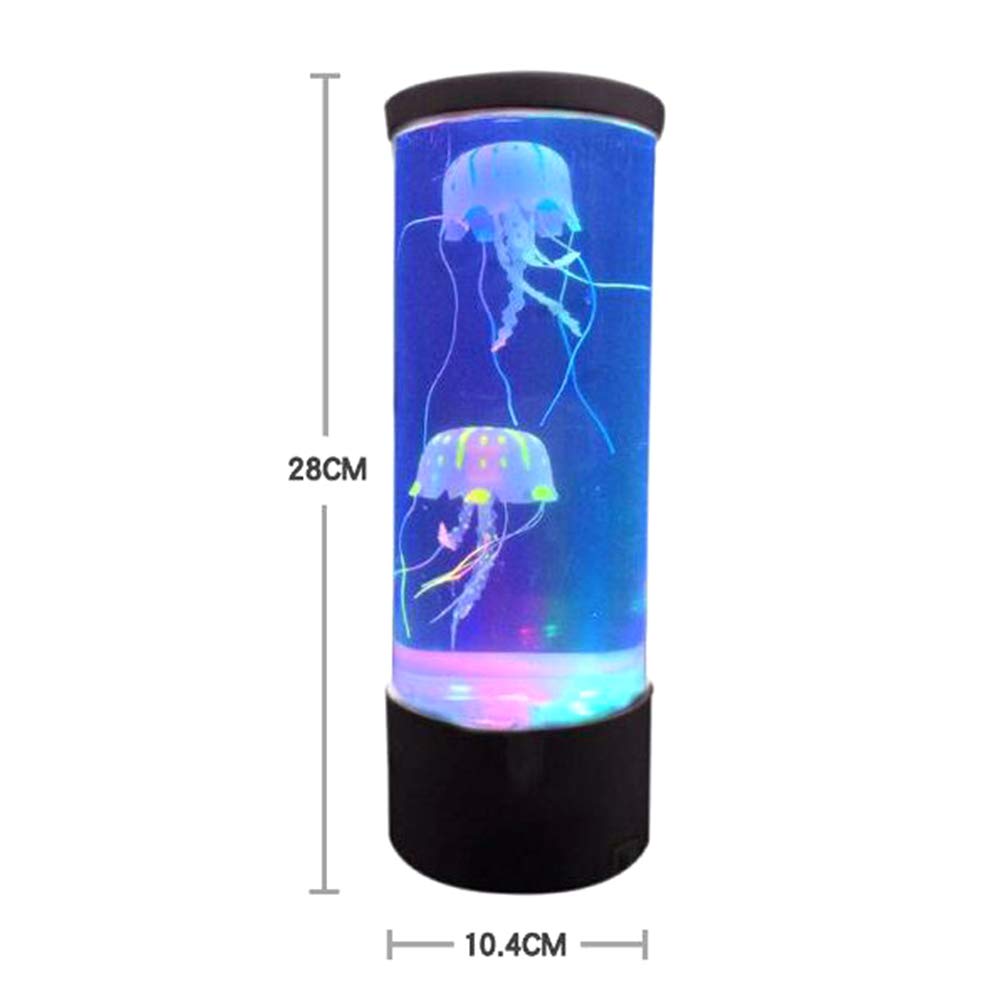 Lampa z meduzą z lawą, zmieniająca kolor lampka nocna LED z 2 sztucznymi meduzami, zbiornik z meduzą USB, nastrojowe światło prezent dla dzieci do domu, biura, sypialni, dekoracja