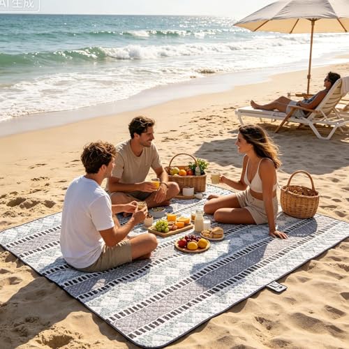 Manta de picnic impermeable de 200x200 cm plegable y de 3 capas 8