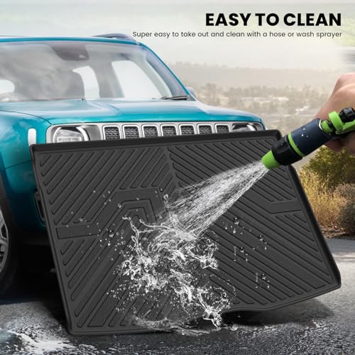 Image of LASFIT Cargo Mat for Jeep Renegade 2015-2023 | All Weather, TPE, Custom Fit Accessories, Trunk Mat, Cargo Liner, Black