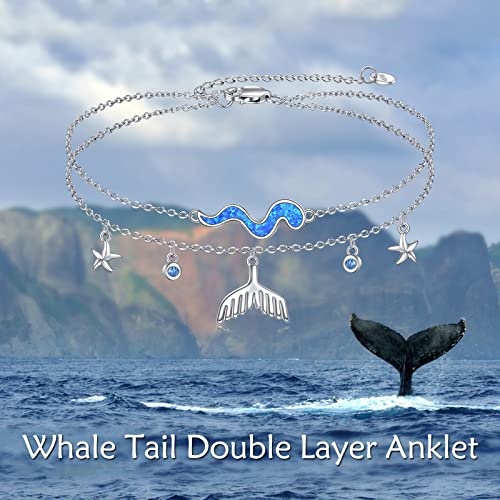 Image of CRMAD Moonstone Moon /star /daisy /turquoise /rose flower /cat /Hecate /airplane /pearl /Chakra /rose pearl /butterfly /wave /starfish Anklet for Women Sterling Silver Anklet Irish Jewelry