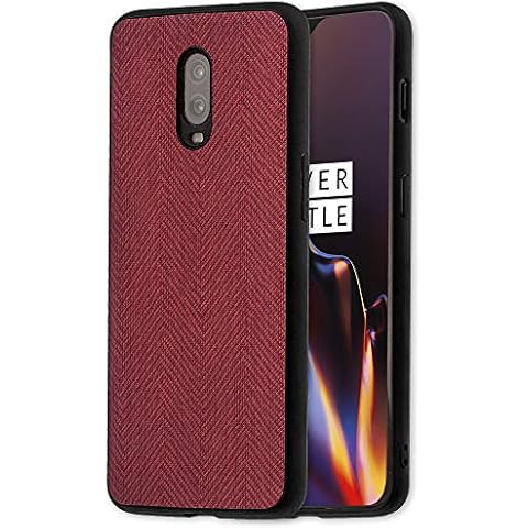 Lilware Canvas Z Rubberized Texture Plastic Phone Case for OnePlus 6T. Dark Pink Cover