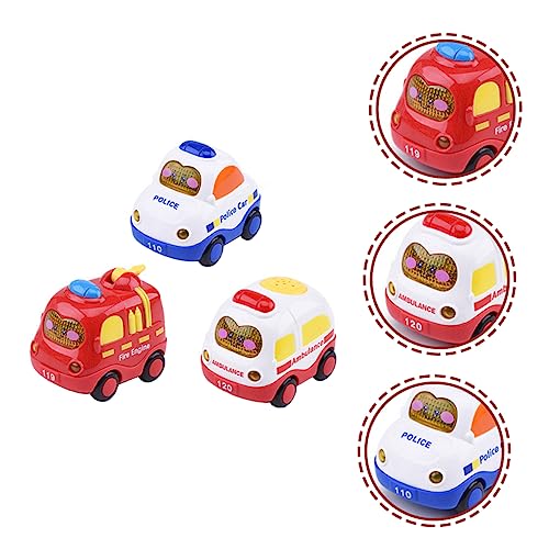 TOYANDONA Brinquedos De Carro Retrátil 3 Peças Para Meninos Caminhão De Bombeiros Brinquedos Para Cr