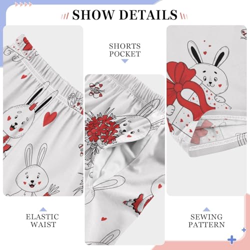 Boys' Pants Christmas Rabbit Carrot Red Valentines Long Bottoms Jogger Pants Elastic Waist Trousers with Pockets S-XL4