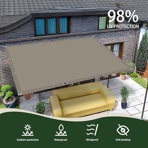 Toldo vela de sombra impermeable 1.4x1.5m gris pardo para jardín 4