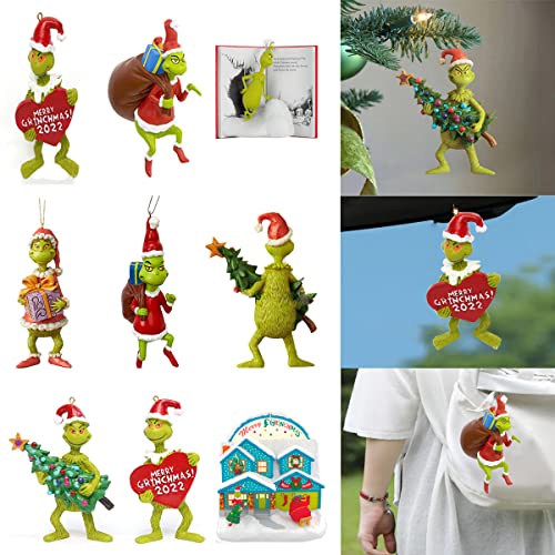 Christmas Tree Decoration Pendant,1Pcs Cute Resin Halloween Christmas Decorations Ornaments, Home Car Backpack Decor Gifts For Grils Kids Children (Grinch02) #TOP21