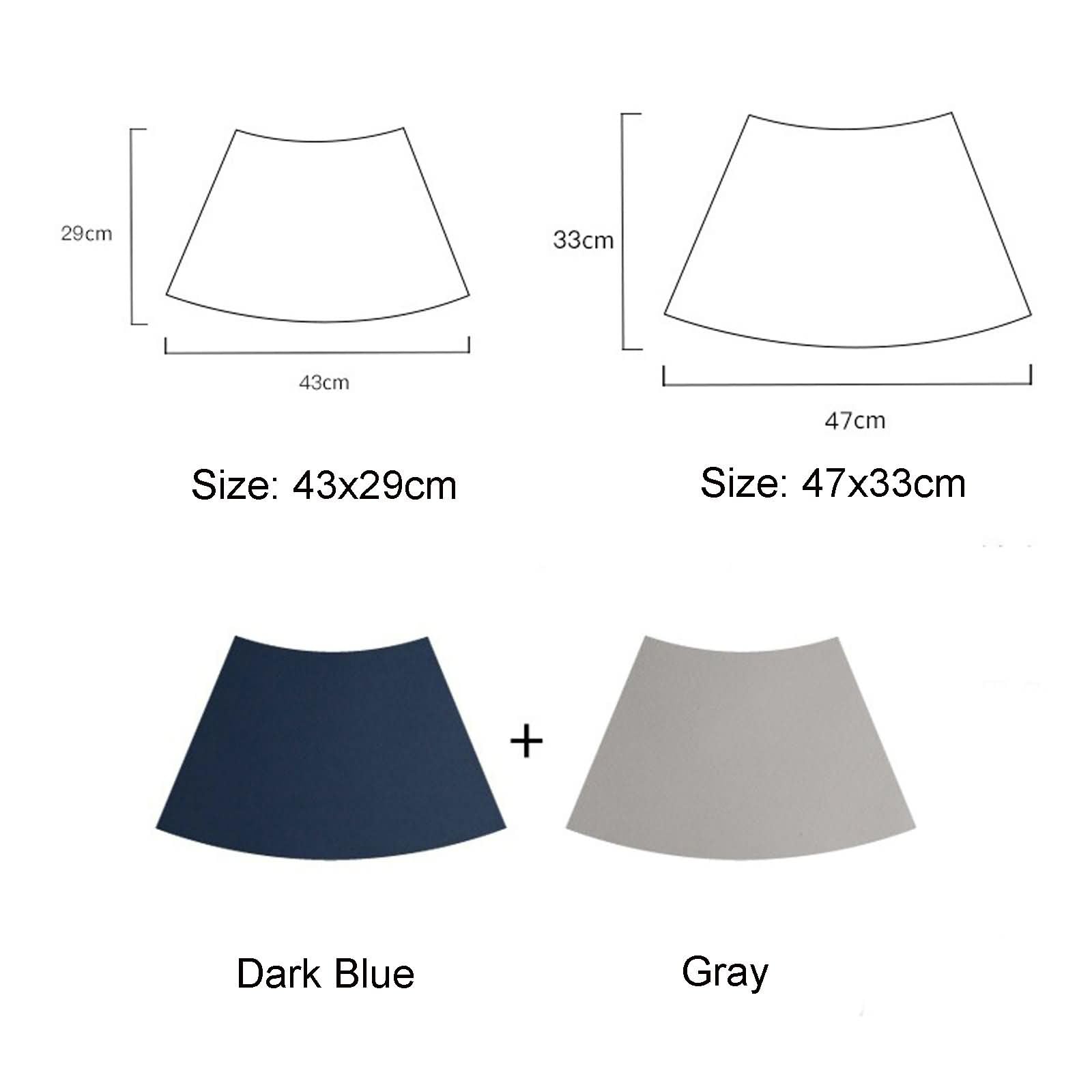 8 Napperon Table Salle a Manger, 43 x 27 CM Gris Bleu Foncé Tapis Table Antidérapant, Couleur Unie Double Face avec Ventilateur