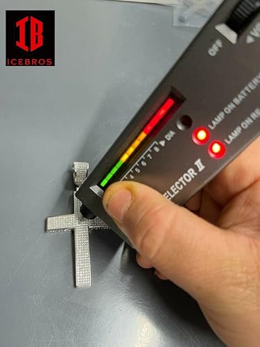 925 Sterling Silver Big Iced Cross Pendant 2.5Ct Moissanite Pass Diamond Tester (Width: 2.5” (2.53Ct), White Gold) #TOP1