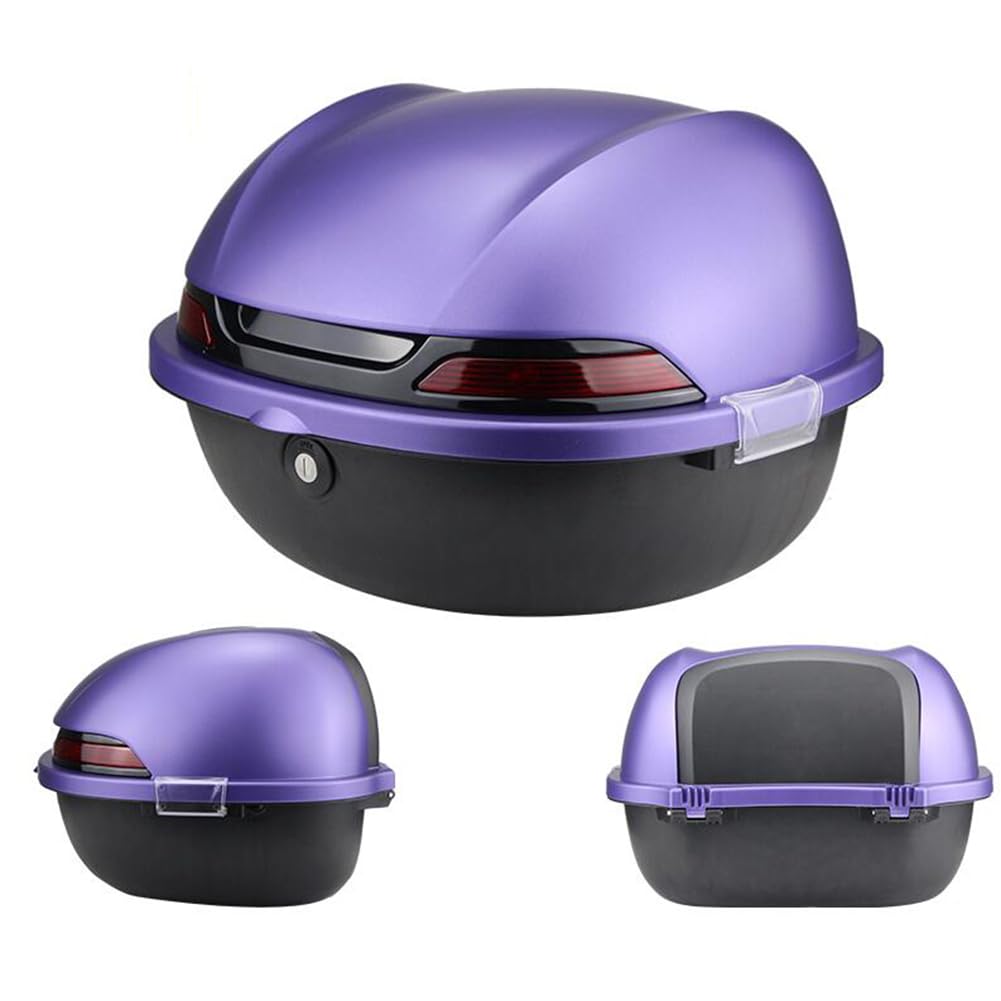 KFGISD, With Backrest And Night Warning Light Scooter Luggage Storage Trunk, for Motorcycle Scooter ,Motorcycle Top Box(Purple)