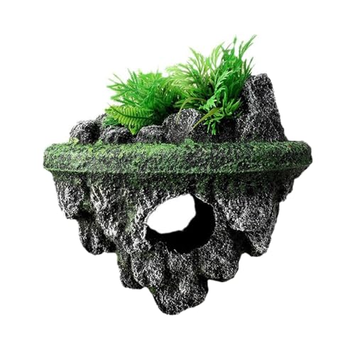 Image of Floating Aquarium Decor, Fish Tank Decorations, Natural Rock Design with Mini Caves, Fun Resting Spot for Betta, Guppies, Goldfish and Small Pets