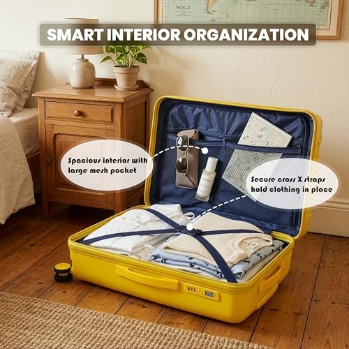Image of Sarjah Polypropylene Suitcase Trolley Bag | Durable Hard Shell | TSA-Type Lock, 360 Dual Spinner Wheels, Aviation-Grade Telescopic Handle, Matte-Gloss Finish