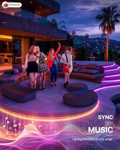 30 m Outdoor Led Strip Lights Waterproof, IP67 Waterproof Smart Light Strips with App Voice Remote Control, Music Sync Color Changing Exterior Led Lights for Deck,Balcony,Roof,Garden,Pool - Image 6
