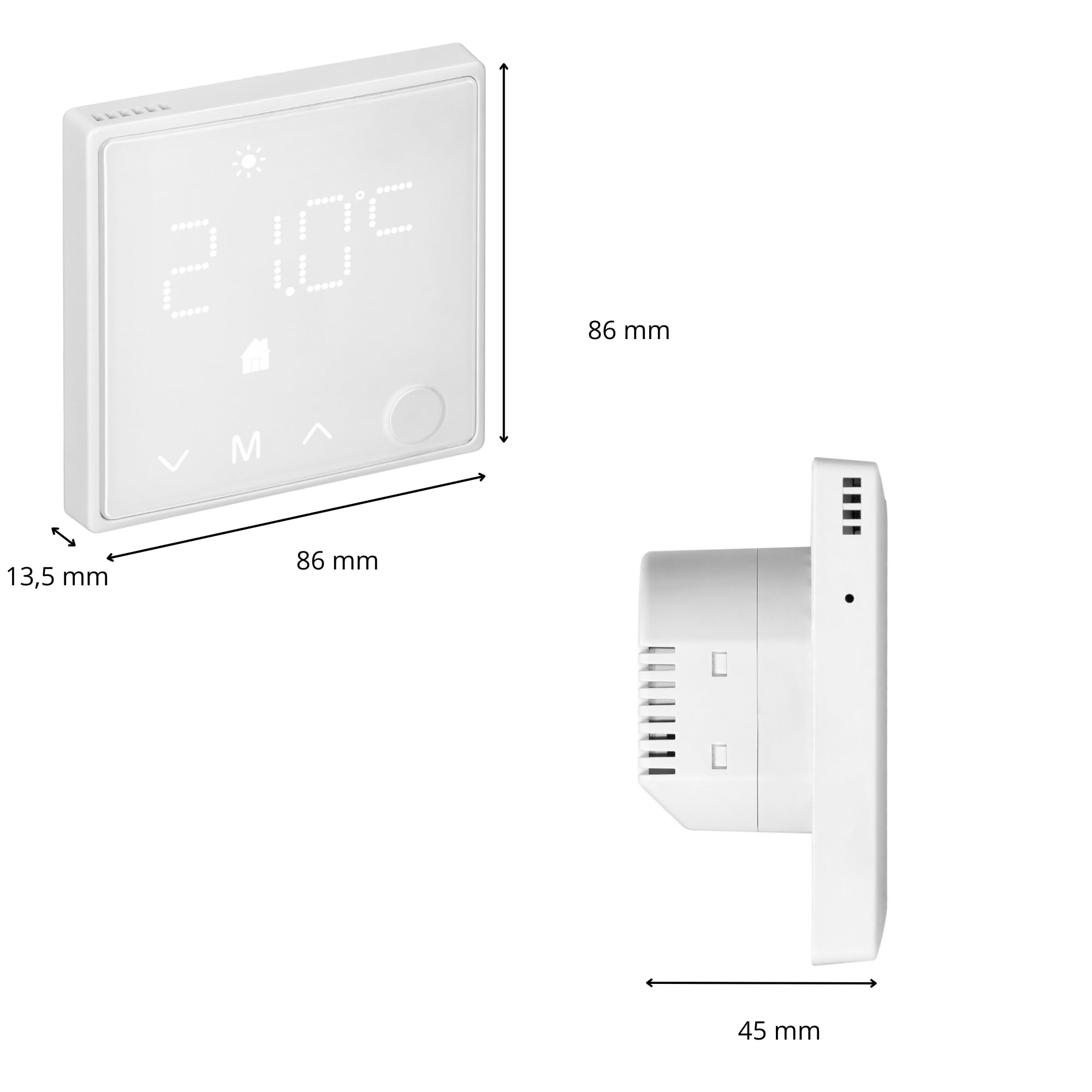 Termostato Wifi Tuya Termostato Smart Programmabile per Caldaia Display LCD 86 x 86 mm 230V Colore Bianco IP20