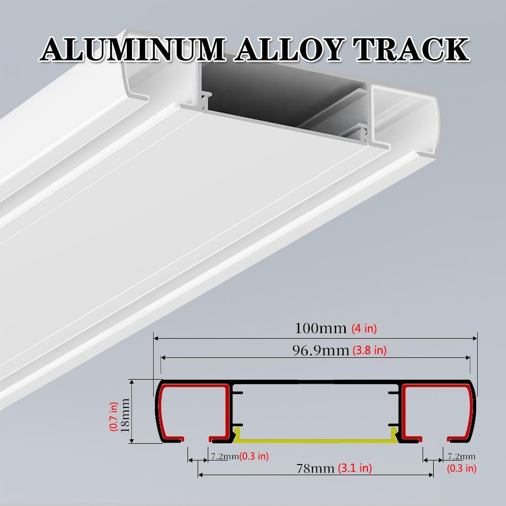Wytrzymały zestaw sufitowy z białego aluminium, do dzielenia pokoju, 110 m, regulowana, podwójna, k, zapewniająca prywatność, w salonie i sypialni, 250 cm