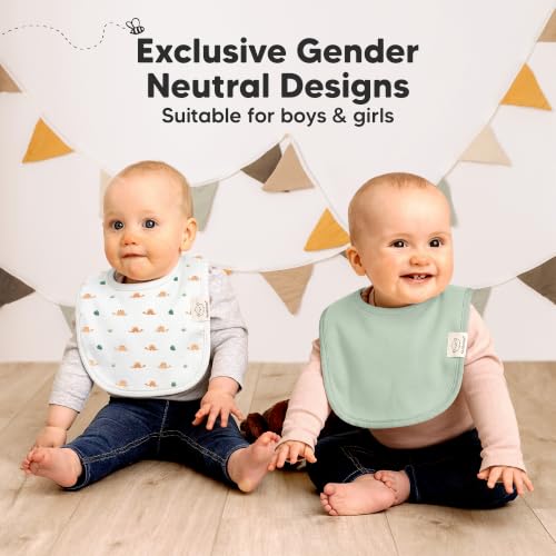 Image of KeaBabies 8-Pack Organic Baby Bibs for Drooling and Teething (Roarsome) | Soft Cotton Bibs for Baby Girl, Boy, Extra Absorbent, Easy to Clean & Put On, Toddler, Newborn, Infant 0-24 Months