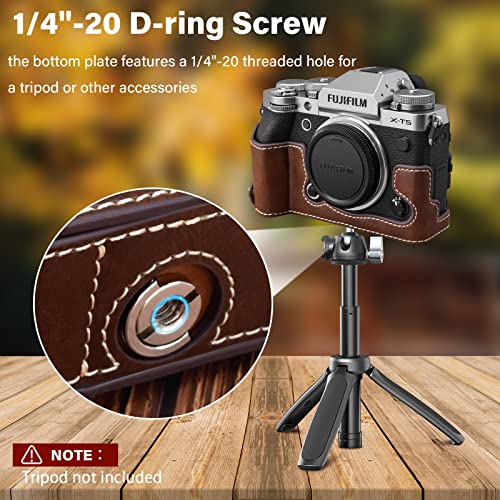 Rieibi Fuji XT5 Case, Quality PU Leather Half Case for Fujifilm X-T5 Digital Camera - Image 4