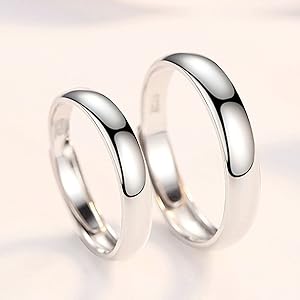 Amazon.com: KnBoB Couples Wedding Rings, 925 Silver Couple Ring