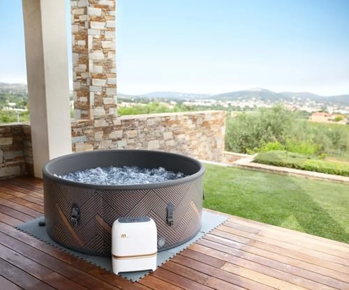 MSPA Whirlpool Mono - whirlpool hinchable para 6 personas, 173 x 173 x 70 cm, 138 chorros de masaje con 3 niveles de intensidad, spa para interior y exterior, resistente al invierno y uso durante todo