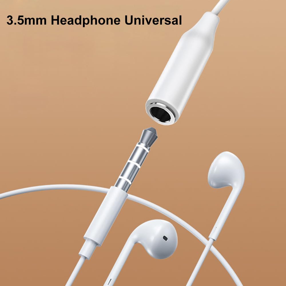 Adattatore USB C a Jack 3.5 mm per Cuffie, Compatibile con iPhone 17/16/15, Samsung Galaxy S25 S24 S23, Google Pixel, Bianco