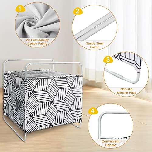 Mulisoft Storage Basket 11"X15.35"X13", Metal Laundry Basket With Handles, Square Collapsible Laundry Hamper, Small Storage Basket For Kids, Nursery, Bedroom, College Dorm, Clothes, Toys, Towels, Blankets #TOP6