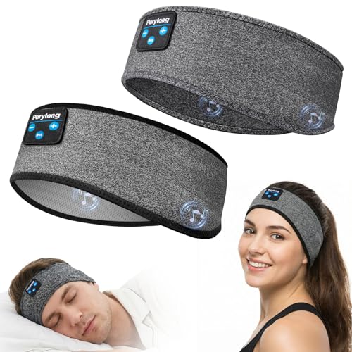Image of Perytong 2 Pack Sleep Headphones Headband, Bluetooth 5.4 Sleeping Headphones for Side Sleepers with Ultra-Thin Stereo Speakers, Wireless Sport Music Headband Earphones for Workout Yoga Running