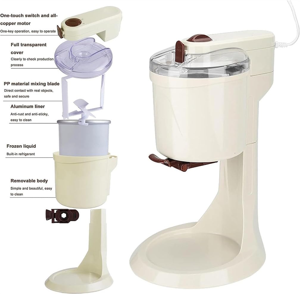 Gelatiera Autorefrigerante 1L - Macchina per Gelato alla Frutta da Dessert, gelatiera Domestica Produce Gelato, Sorbetti, Yogurt, Frullati, Formato Famiglia