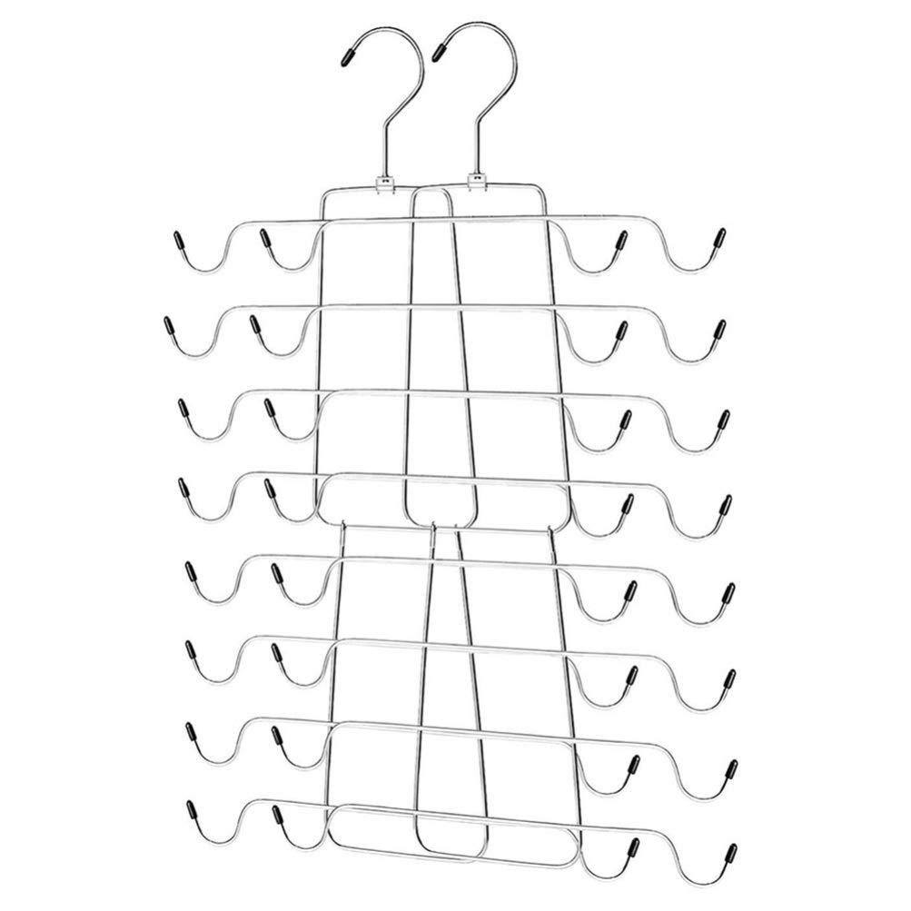 2 Piezas Tank Top Closet Organizador Perchas Ropa Interior Organizador de Almacenamiento Sujetador Percha para Ropa de Bufanda (+ Plata)