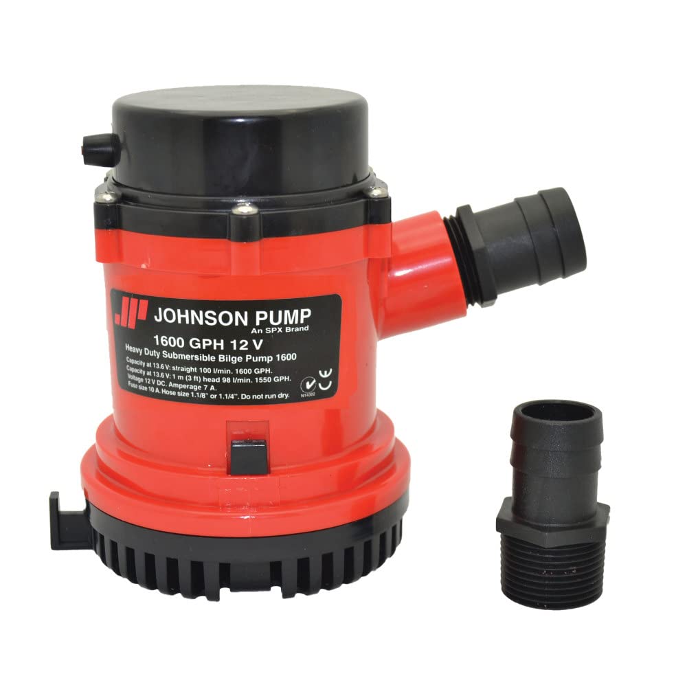 Johnson Pump 189-1600400 Heavy Duty Bomba Achique, 6067 L/H, 12V