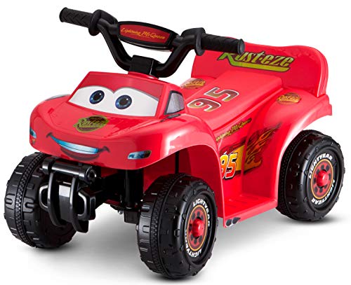 Kid Trax Toddler Disney Cars Quad Ride On Toy, Kids 1.5-3 Years Old, 6 Volt Battery and Charger Included, Max Weight 45 lbs, Lightning McQueen Red (KT1595AZ)