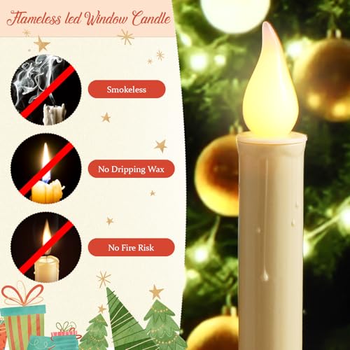 Velas de ventana LED sin llama Yungyan pack de 12 para Navidad 6