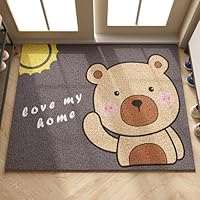 Amazon｜玄関マット 室内・屋外 泥落としマット 熊柄 かわいい 滑り