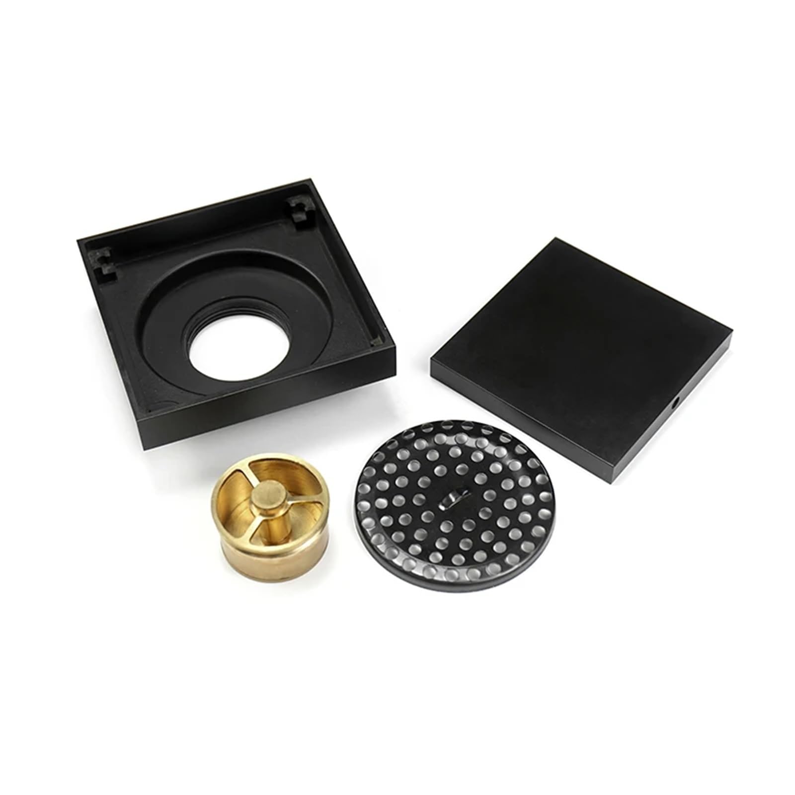Drenaje De Suelo Desagüe de Suelo Invisible for baño, balcón, Lavadora, latón, Drenaje rápido, Inserto Azulejos, desagües Cuadrados para Lavabo(Type A)