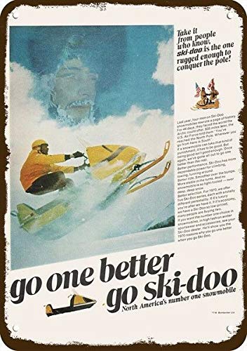 SIGNCHAT 1970 Ski-Doo Snowmobile Ski Doo Snowmachine Vintage Look Replica Metal Sign Outdoor Decoration Props Plaque Sign 8x12 inch