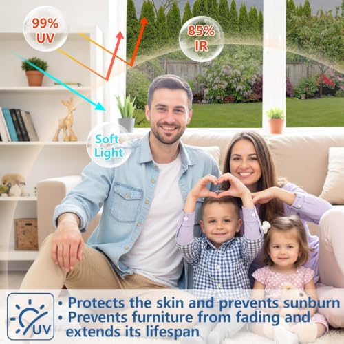 Niviy Home Window Tint Film Heat Blocking, One Way Window Film 17.5"x 78.7" - image 4