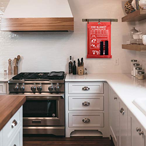 Fire Blanket Fire Guardian Blanket and Fire Blanket Fire Suppression Blankets for Kitchen, Bedroom, People- Energency Safety (40