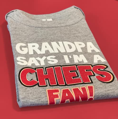NanyCrafts Baby's My Grandpa Says I'm a Chiefs Fan Bodysuit, Baby Chiefs Fan4