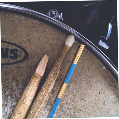 1 par de baquetas de madera para tambor con varillas para Jazz y música folclórica, color azul miniatura 5