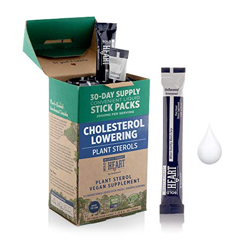 Wileyâ€™s Finest Bold Heart by Cardiosmile, Vegan Dietary Supplement Made with 2000 mg Cholesterol Lowering Plant Sterols, Clinically Tested to Lower Cholesterol (30 Water-Based Stick Packs), 1 per Day