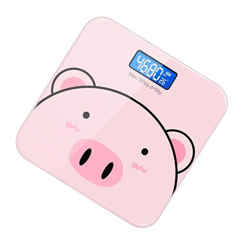 Cartoon Tempered Glass Body Weight Scale USB Charging Start Household Body Weighing Scale for Accurate Fat Muscle Mass Measurement