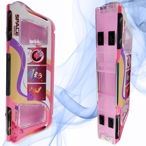Image of ZAFCO Space Theme Metro Shaped Magnetic Pencil Box for Kids | Stationery Box with Built-in Sharpener, Floating Toys & Moving Wheels | Durable Plastic Pencil Case for Boys & Girls- Pink Pack of1