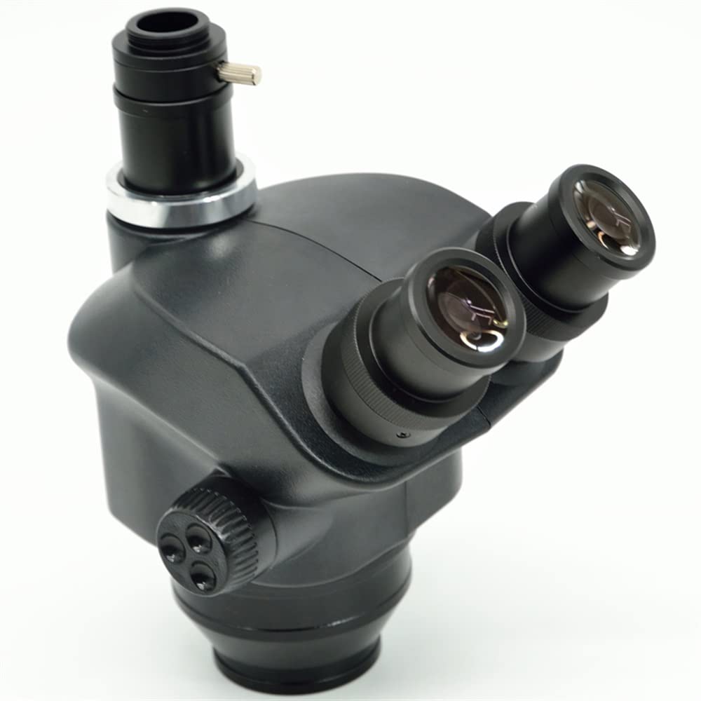 Microscope 7X-50X 14X-100X Stereo Microscope Trinocular Microscope Head + WF10X/22mm Eyepie Large Field of View(Black,7X-90X 2.0X)