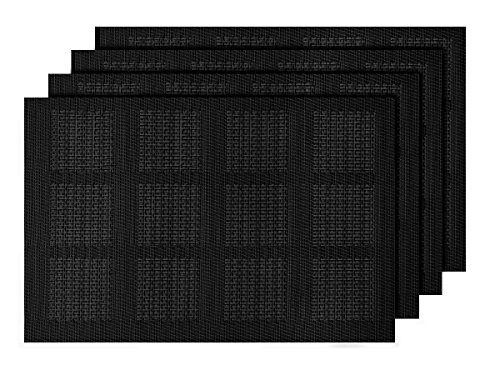 Set di 4 Tovagliette americane | Nero | 45 x 30 cm...