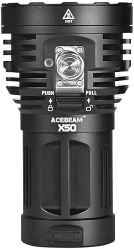 Acebeam Luz de búsqueda LED de mano multiusos de 50 X50 - Elección de 5000 K blanco neutro de 38000 lúmenes o 6500 K blanco frío 4000 lúmenes 6500 K