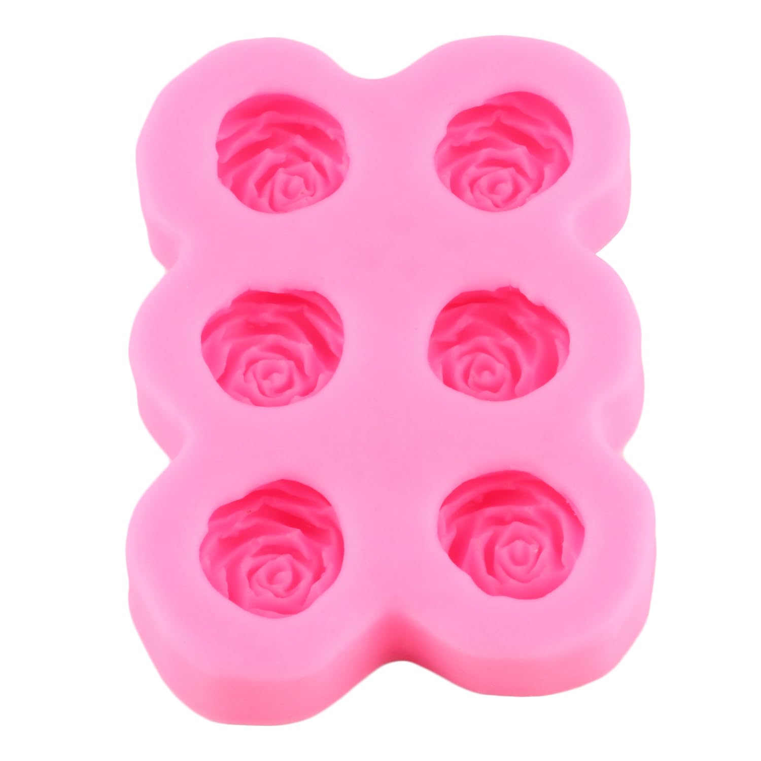 Mujiang Juego de 2 moldes de silicona para fondant con diseño de rosas para decoración de pasteles, pasta de goma de chocolate, caramelo, arcilla polimérica
