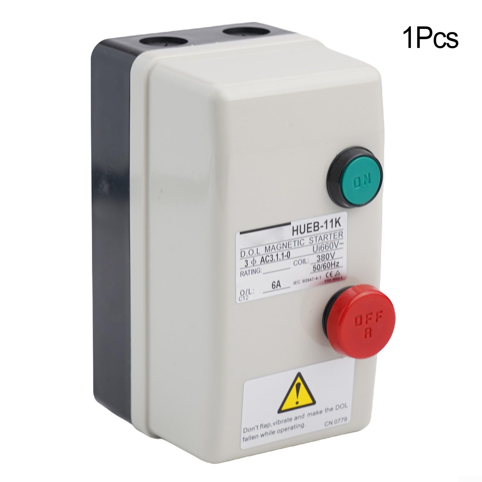 Besttoolifes 1 commutateur de démarrage moteur électromagnétique 3 phases 380 V étanche pour compresseur interrupteur moteur triphasé interrupteur magnétique 380 V (4-6 A)