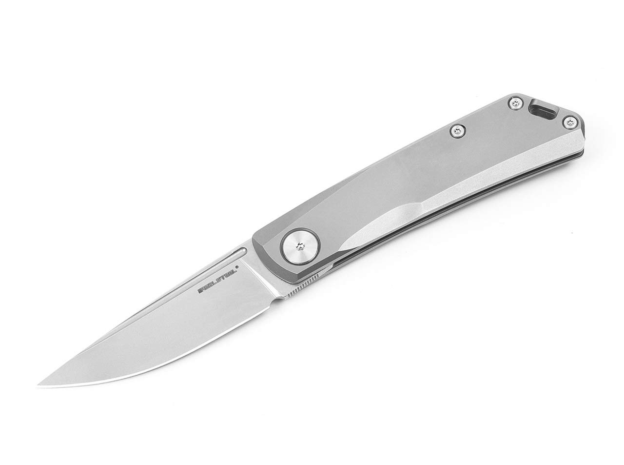 Real Steel Unisex – Erwachsene Luna Taschenmesser, Silber, 16,8 cm