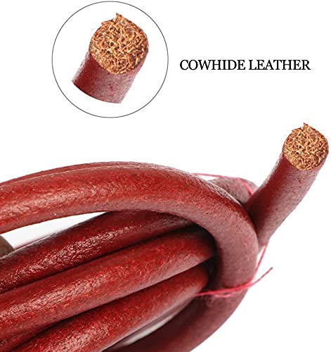 6Ft Pack Of 4 Leather Belt With Awl For Singer/Jones Treadle Sewing Machine Cowhide Belting,Round 3/16" (5.6Mm) Diameter For Many Singer Treadle Sewing Machines (4 Pcs) #TOP2