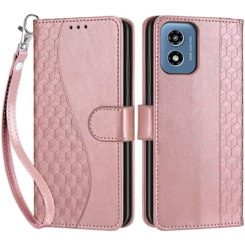 Wallet Case for Motorola Moto G Play 2024, Rose Gold by KENHONER - Used condition - Image 3