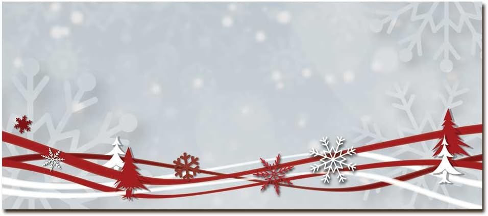 Snowflakes & Ribbons Inkjet & Laser Printer Envelope, 25pk