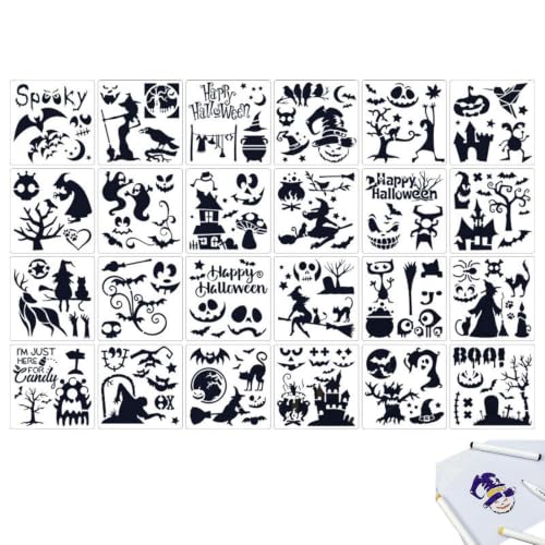 Plantillas de Halloween reutilizables para decorar cristales sin dejar manchas
