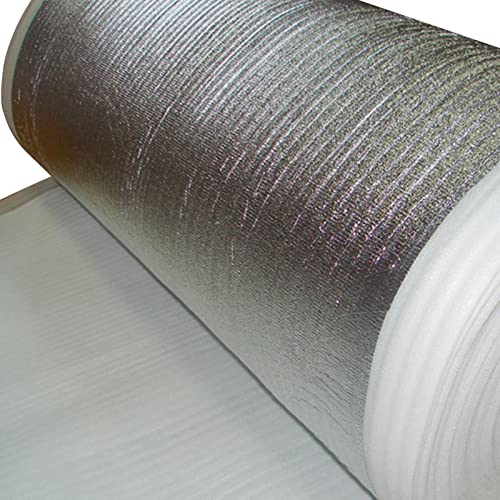 HARICSET Foglio di Alluminio Isolamento Anticalpestio Sottopavimento per Laminato Spessore 2 mm di Isolamento Acustico da Calpestio Isolamento del Pavimento per Parquet Laminato(Size:1 * 35m)